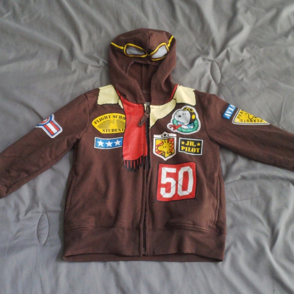 Peanuts: (4T) Brown pilot jacket